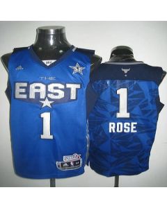 2011 All Star Bulls #1 Derrick Rose Blue Stitched NBA Jersey