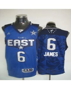 2011 All Star Heat #6 LeBron James Blue Stitched NBA Jersey