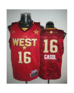 2011 All Star Lakers #16 Pau Gasol Red Stitched NBA Jersey