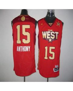2011 All Star Nuggets #15 Carmelo Anthony Red Stitched NBA Jersey