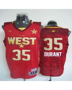 2011 All Star Thunder #35 Kevin Durant Red Stitched NBA Jersey