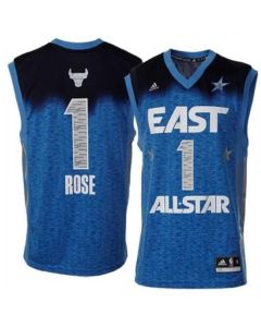 2012 All Star Bulls #1 Derrick Rose Blue Stitched NBA Jersey