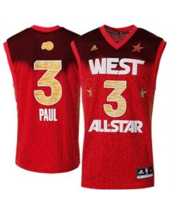 2012 All Star Clippers #3 Chris Paul Red Stitched NBA Jersey