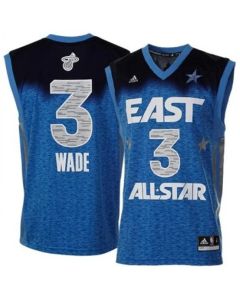 2012 All Star Heat #3 Dwyane Wade Blue Stitched NBA Jersey