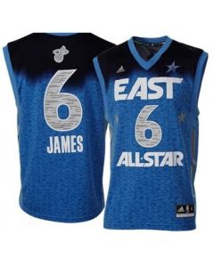 2012 All Star Heat #6 LeBron James Blue Stitched NBA Jersey