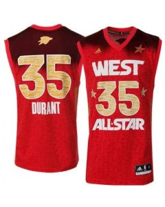 2012 All Star Thunder #35 Kevin Durant Red Stitched NBA Jersey