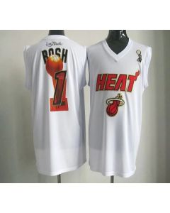 2012 NBA Finals Heat #1 Chris Bosh White Stitched NBA Jersey