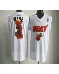 2012 NBA Finals Heat #3 Dwyane Wade White Stitched NBA Jersey