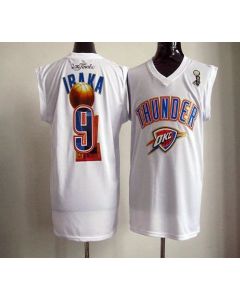 2012 NBA Finals Thunder #9 Serge Ibaka White Stitched NBA Jersey