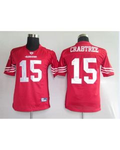 49ers #15 Michael Crabtree Red Stitched Youth NFL Jersey