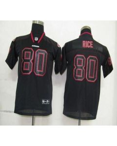 49ers #80 Jerry Rice Lights Out Black Stitched Youth NFL Jersey