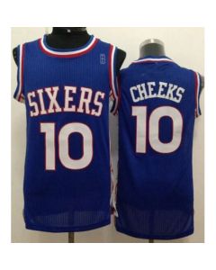 76ers #10 Maurice Cheeks Blue Throwback Stitched NBA Jersey