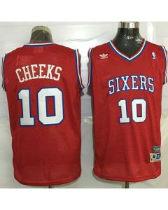 76ers #10 Maurice Cheeks Red Throwback Stitched NBA Jersey