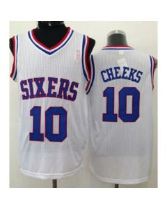 76ers #10 Maurice Cheeks White Throwback Stitched NBA Jersey