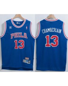 76ers #13 Wilt Chamberlain Blue Throwback Stitched NBA Jersey