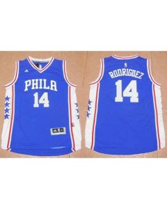 76ers #14 Sergio Rodriguez Blue Stitched NBA Jersey