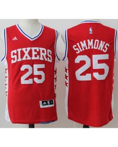 76ers #25 Ben Simmons Red Stitched NBA Jersey