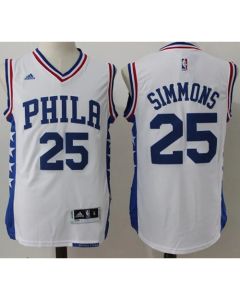 76ers #25 Ben Simmons White Stitched NBA Jersey