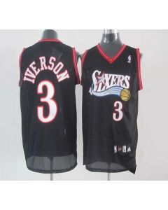 76ers #3 Allen Iverson Black Stitched Youth NBA Jersey