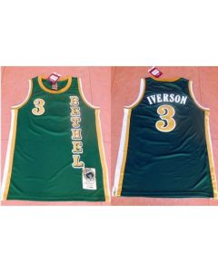 76ers #3 Allen Iverson Green Bethel High School Stitched NBA Jersey (Green)