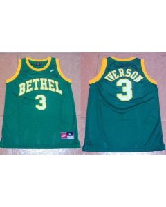 76ers #3 Allen Iverson Green Bethel High School Stitched NBA Jersey