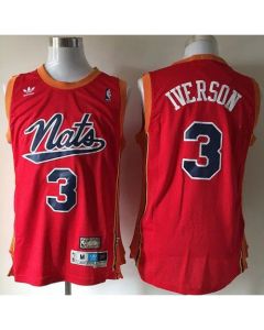 76ers #3 Allen Iverson "Nats" Throwback Red Stitched NBA Jersey