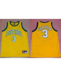 76ers #3 Allen Iverson Yellow Bethel High School Stitched NBA Jersey