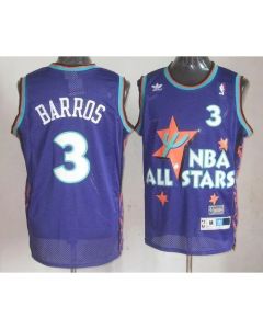 76ers #3 Dana Barros Purple 1995 All Star Throwback Stitched NBA Jersey
