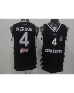 76ers #4 Allen Iverson Black Swingman Stitched NBA Jersey