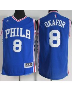 76ers #8 Jahlil Okafor Blue Stitched NBA Jersey