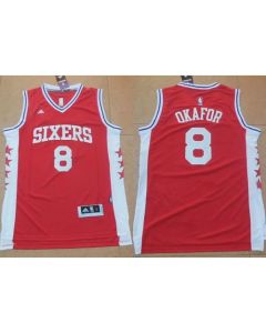 76ers #8 Jahlil Okafor Red Stitched NBA Jersey