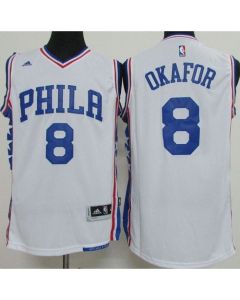 76ers #8 Jahlil Okafor White Stitched NBA Jersey