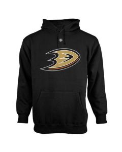 Anaheim Ducks Old Time Hockey Big Logo with Crest Pullover Hoodie Black