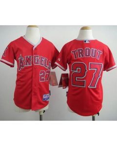 Angels #27 Mike Trout Red Cool Base Stitched Youth MLB Jersey