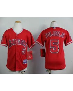 Angels #5 Albert Pujols Red Stitched Youth MLB Jersey