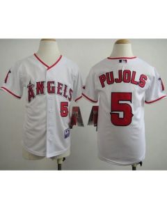 Angels #5 Albert Pujols White Stitched Youth MLB Jersey