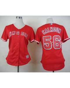 Angels #56 Kole Calhoun Red Alternate Women's Stitched MLB Jersey