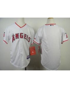 Angels Blank White Cool Base Stitched Youth MLB Jersey