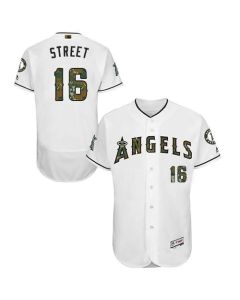 Angels of Anaheim #16 Huston Street White Flexbase Authentic Collection 2016 Memorial Day Stitched MLB Jersey