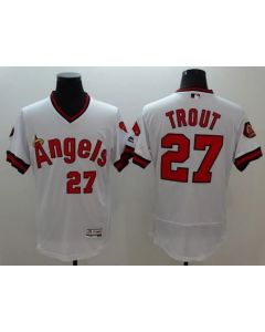 Angels of Anaheim #27 Mike Trout White Flexbase Authentic Collection Cooperstown Stitched MLB Jersey