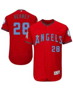 Angels of Anaheim #28 Andrew Heaney Red Flexbase Authentic Collection 2016 Father's Day Stitched MLB Jersey