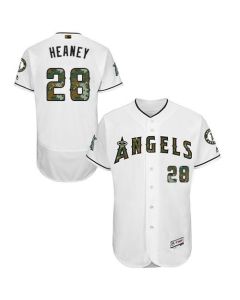 Angels of Anaheim #28 Andrew Heaney White Flexbase Authentic Collection 2016 Memorial Day Stitched MLB Jersey