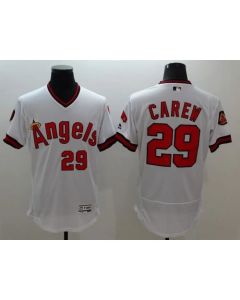 Angels of Anaheim #29 Rod Carew White Flexbase Authentic Collection Cooperstown Stitched MLB Jersey
