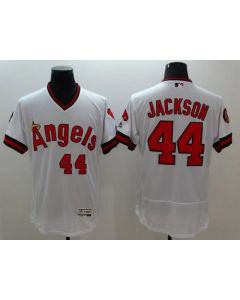 Angels of Anaheim #44 Reggie Jackson White Flexbase Authentic Collection Cooperstown Stitched MLB Jersey