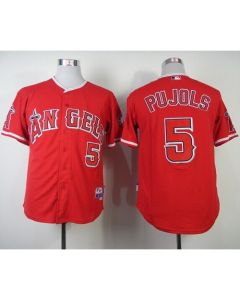 Angels of Anaheim #5 Albert Pujols Red Cool Base Stitched MLB Jersey