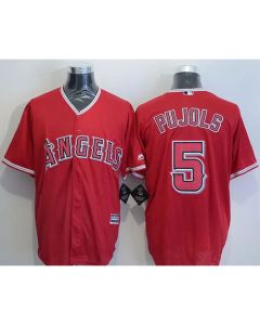 Angels of Anaheim #5 Albert Pujols Red New Cool Base Stitched MLB Jersey