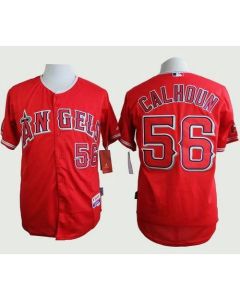 Angels of Anaheim #56 Kole Calhoun Red Cool Base Stitched MLB Jersey