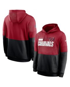 Arizona Cardinals Red/Black Sideline Impact Lockup Performance Pullover Hoodie