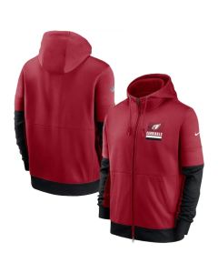 Arizona Cardinals Red Sideline Impact Lockup Performance Full-Zip Hoodie
