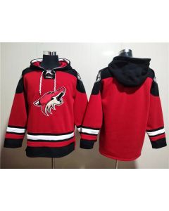 Arizona Coyotes Blank Red Ageless Must-Have Lace-Up Pullover Hoodie